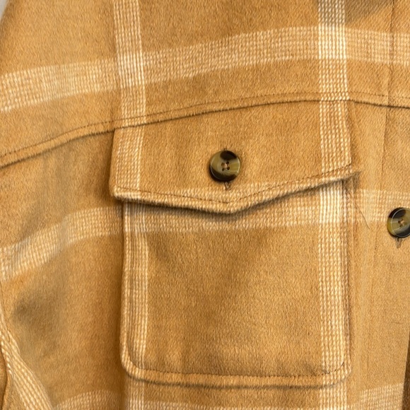 Sonoma Shacket Tan & White Plaid in Sizes 0X, 1X NWT - Picture 4 of 13